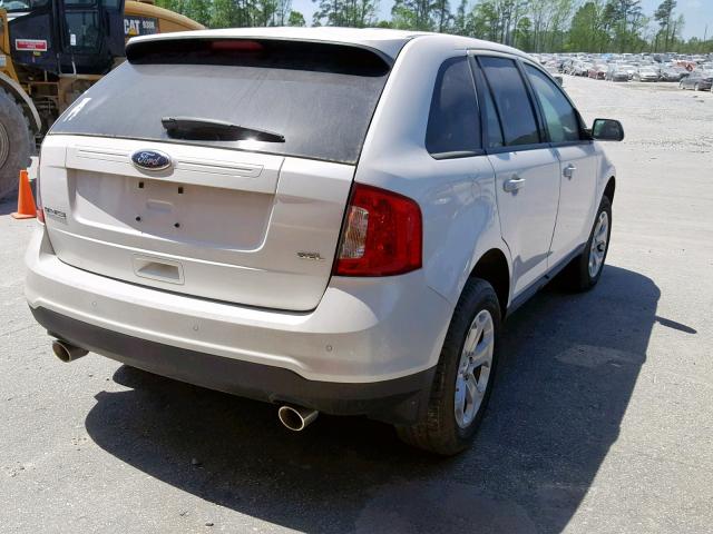 2FMDK3JC0DBB46176 - 2013 FORD EDGE SEL WHITE photo 4