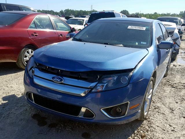 3FAHP0KC6AR313289 - 2010 FORD FUSION SPO BLUE photo 2