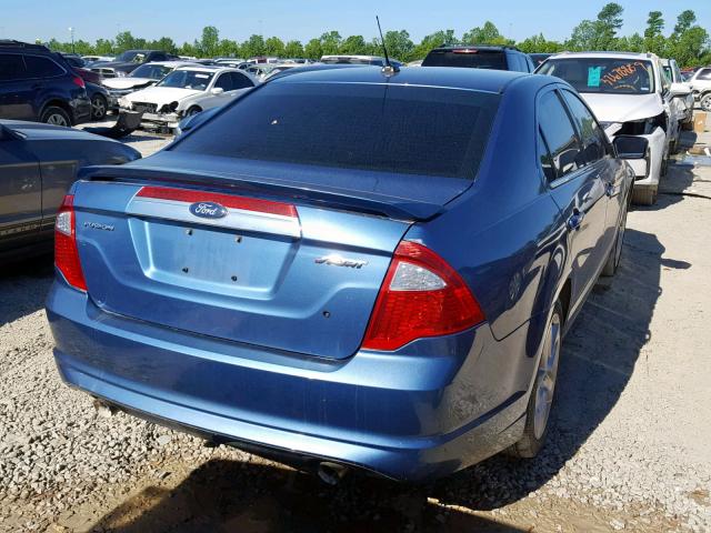 3FAHP0KC6AR313289 - 2010 FORD FUSION SPO BLUE photo 4