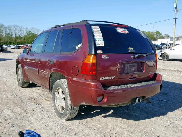 1GKDT13S332242970 - 2003 GMC ENVOY MAROON photo 3