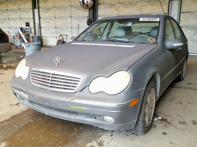 WDBRF61J02F232693 - 2002 MERCEDES-BENZ C 240 CHARCOAL photo 2