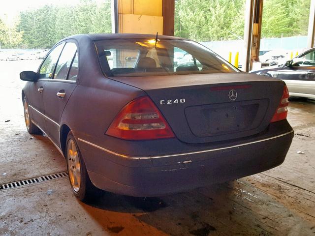 WDBRF61J02F232693 - 2002 MERCEDES-BENZ C 240 CHARCOAL photo 3