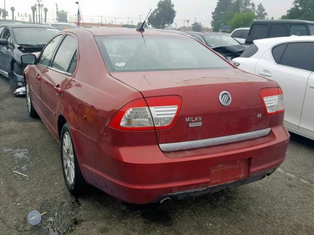 3MEHM08187R642284 - 2007 MERCURY MILAN PREM RED photo 3