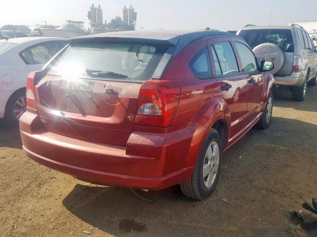 1B3HB28B37D545189 - 2007 DODGE CALIBER RED photo 4