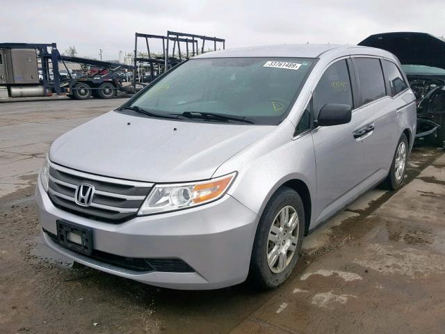 5FNRL5H2XDB057508 - 2013 HONDA ODYSSEY LX SILVER photo 2