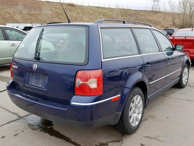 WVWVD63B33E135409 - 2003 VOLKSWAGEN PASSAT GLS BLUE photo 4