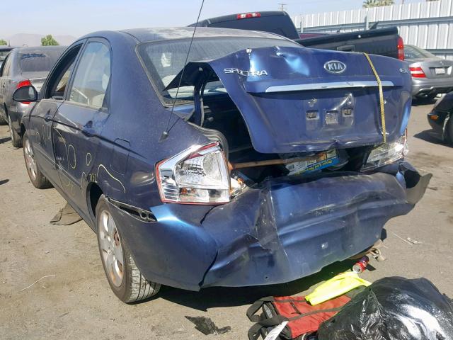 KNAFE122885579931 - 2008 KIA SPECTRA EX BLUE photo 3