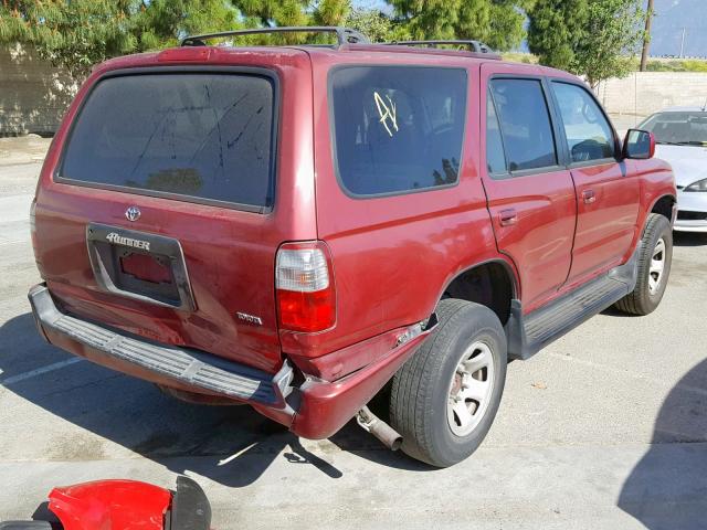 JT3GM84RXT0002972 - 1996 TOYOTA 4RUNNER RED photo 4