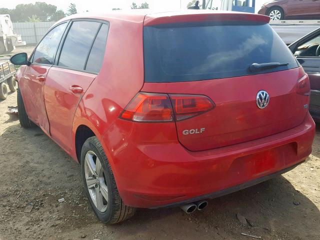 3VW2A7AUXFM089823 - 2015 VOLKSWAGEN GOLF TDI RED photo 3