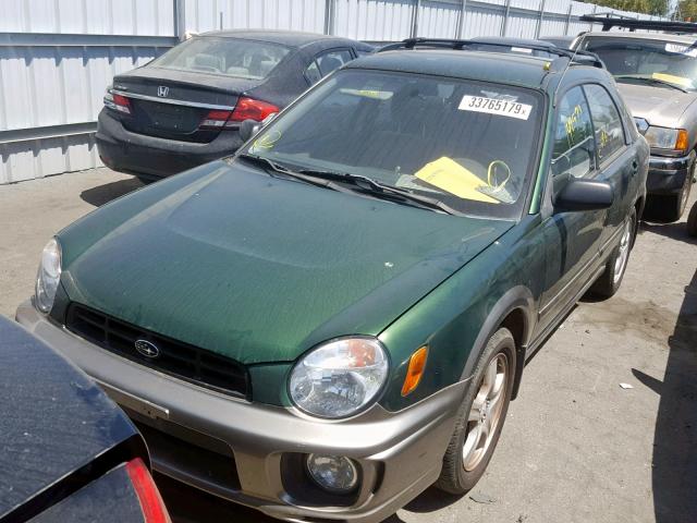 JF1GG68513H809662 - 2003 SUBARU IMPREZA OU GREEN photo 2