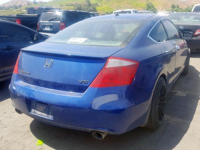 1HGCS2B87AA001133 - 2010 HONDA ACCORD EXL BLUE photo 4