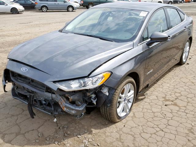 3FA6P0UUXJR100391 - 2018 FORD FUSION S H GRAY photo 2