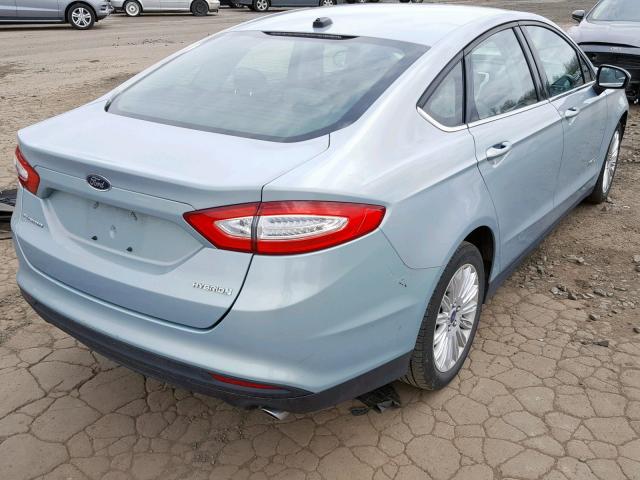 3FA6P0UU8ER368992 - 2014 FORD FUSION S H BLUE photo 4