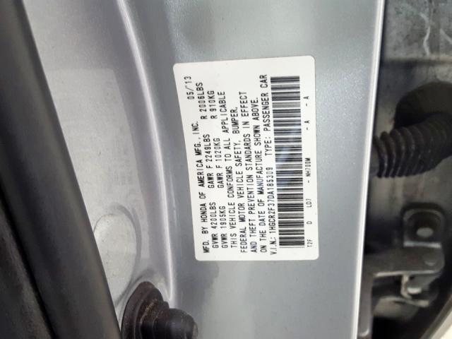 1HGCR2F37DA185309 - 2013 HONDA ACCORD LX  photo 10