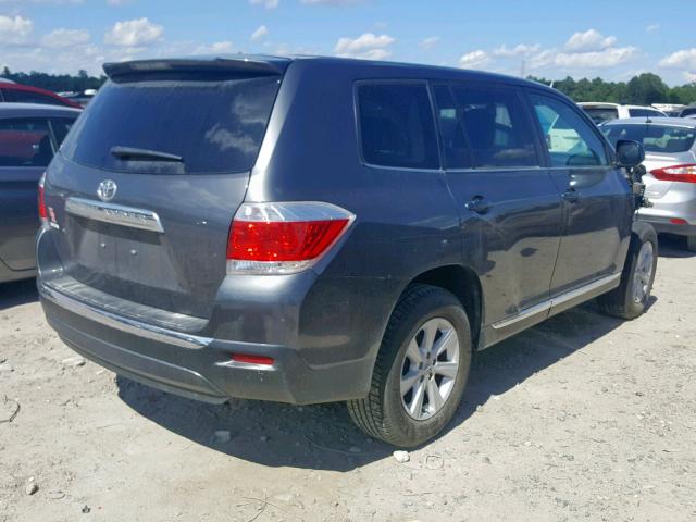 5TDZA3EH3DS045134 - 2013 TOYOTA HIGHLANDER GRAY photo 4