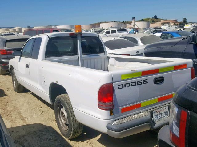 1B7GL22X1WS608800 - 1998 DODGE DAKOTA WHITE photo 3