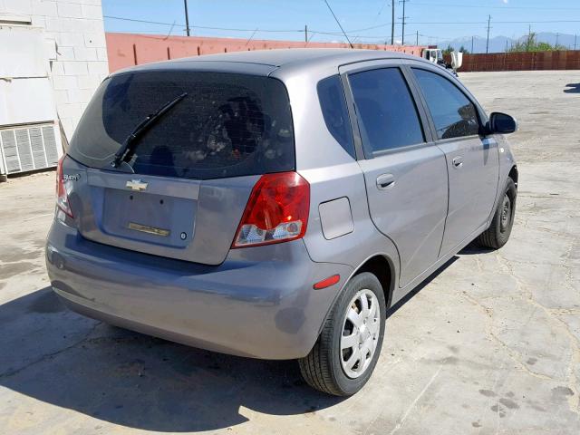 KL1TD66617B764719 - 2007 CHEVROLET AVEO BASE Сұр фото 4