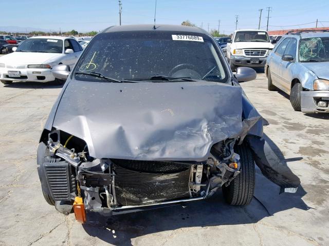 KL1TD66617B764719 - 2007 CHEVROLET AVEO BASE Сұр фото 9