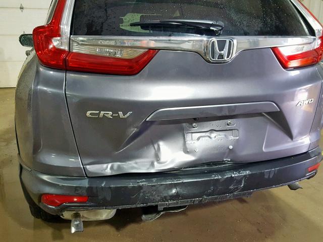 5J6RW2H88JA000913 - 2018 HONDA CR-V EXL GRAY photo 9