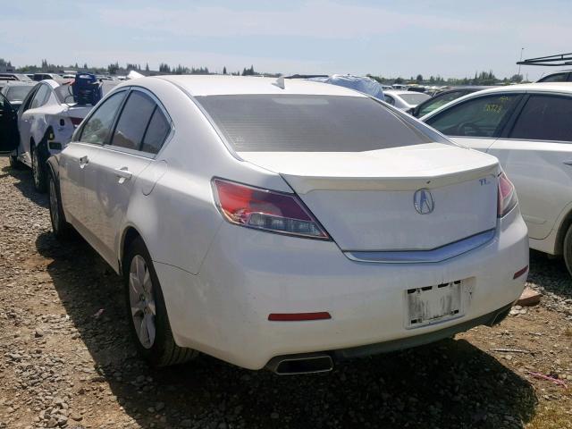 19UUA8F55DA009844 - 2013 ACURA TL TECH WHITE photo 3