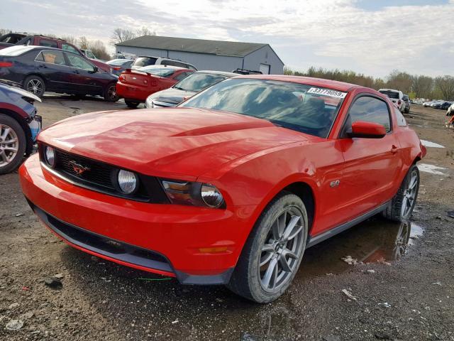 1ZVBP8CF8C5272108 - 2012 FORD MUSTANG GT RED photo 2