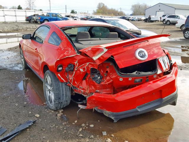 1ZVBP8CF8C5272108 - 2012 FORD MUSTANG GT RED photo 3