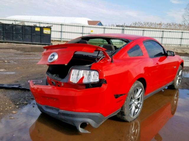 1ZVBP8CF8C5272108 - 2012 FORD MUSTANG GT RED photo 4