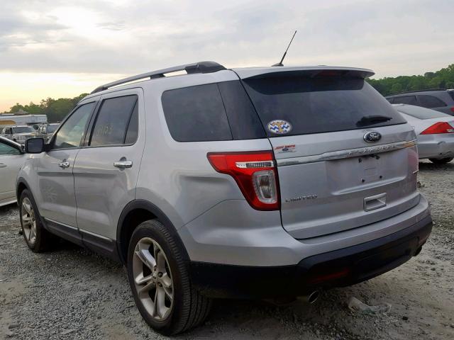 1FM5K7F80FGC11443 - 2015 FORD EXPLORER L SILVER photo 3