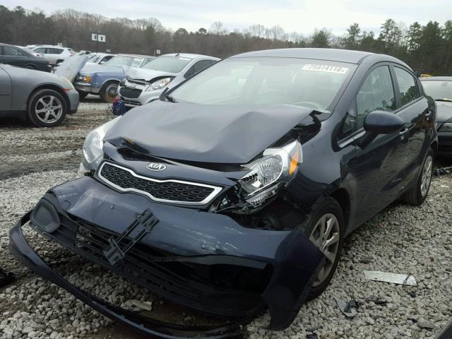 KNADN4A3XD6215436 - 2013 KIA RIO EX BLUE photo 2