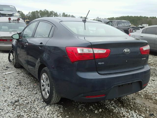 KNADN4A3XD6215436 - 2013 KIA RIO EX BLUE photo 3