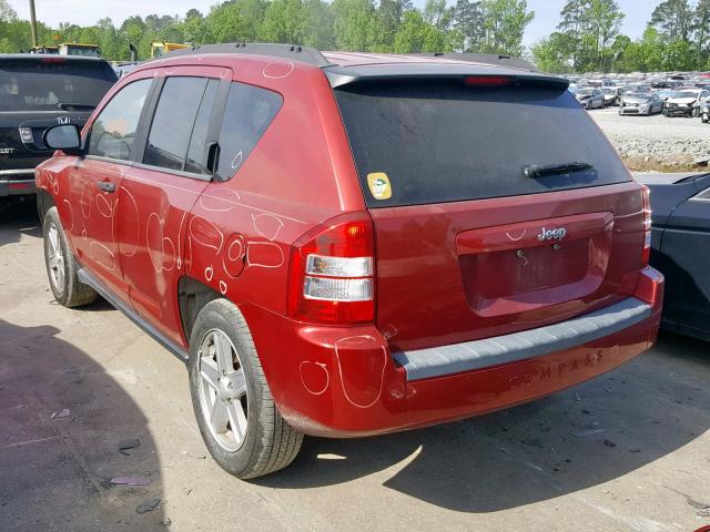 1J8FT47W47D145461 - 2007 JEEP COMPASS RED photo 3
