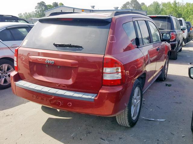 1J8FT47W47D145461 - 2007 JEEP COMPASS RED photo 4