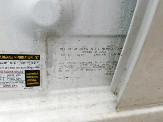 KL1TD52645B465187 - 2005 CHEVROLET AVEO BASE Ақ фото 10