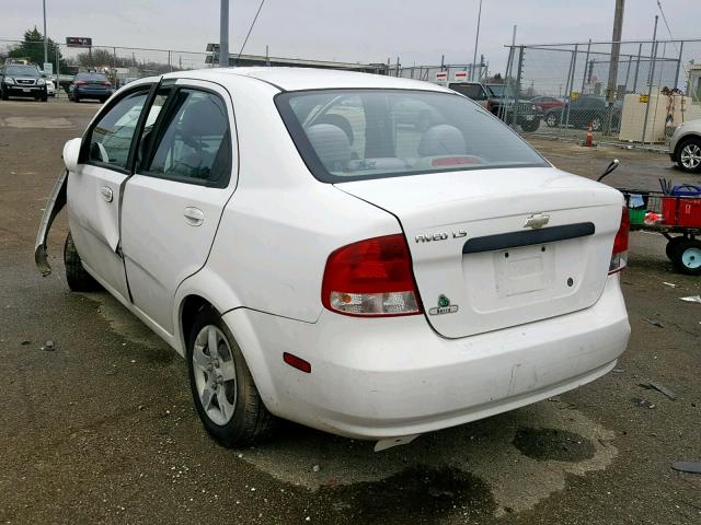 KL1TD52645B465187 - 2005 CHEVROLET AVEO BASE Ақ фото 3