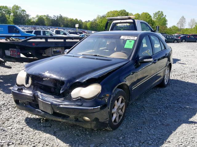 WDBRF61J43F306392 - 2003 MERCEDES-BENZ C 240 BLACK photo 2