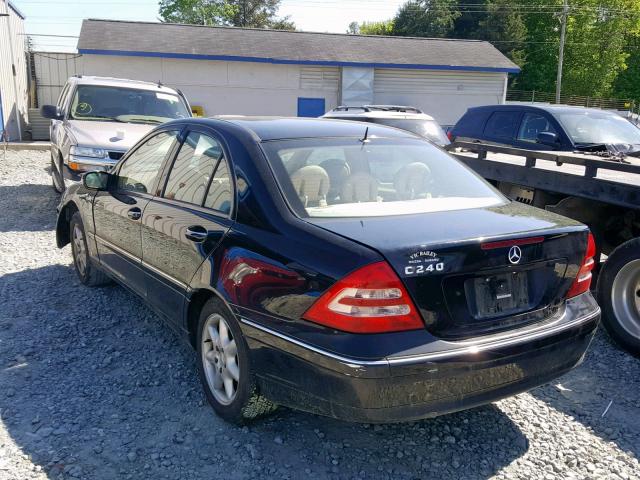 WDBRF61J43F306392 - 2003 MERCEDES-BENZ C 240 BLACK photo 3