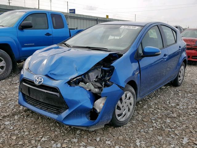 JTDKDTB36F1108891 - 2015 TOYOTA PRIUS C BLUE photo 2