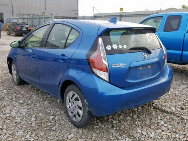 JTDKDTB36F1108891 - 2015 TOYOTA PRIUS C BLUE photo 3