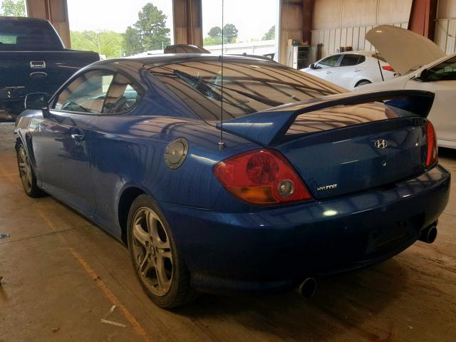 KMHHN65F24U138279 - 2004 HYUNDAI TIBURON GT BLUE photo 3