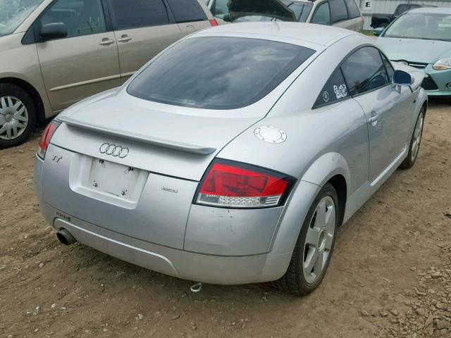 TRUWC28NX21015363 - 2002 AUDI TT QUATTRO SILVER photo 4