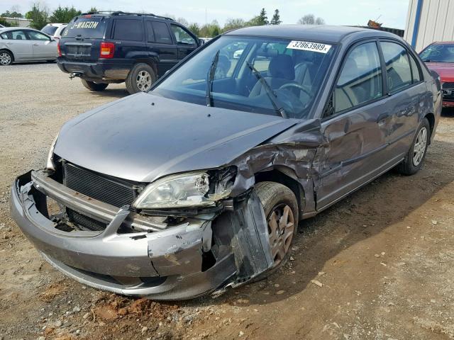 1HGES16405L006484 - 2005 HONDA CIVIC DX GRAY photo 2