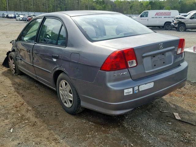 1HGES16405L006484 - 2005 HONDA CIVIC DX GRAY photo 3