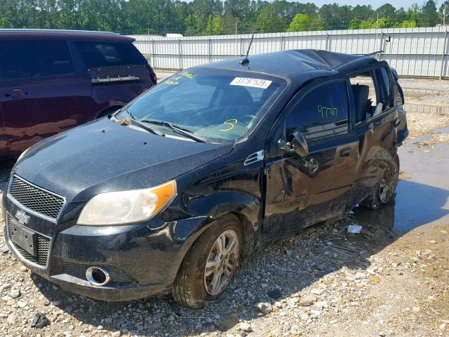 KL1TG66E59B312046 - 2009 CHEVROLET AVEO LT BLACK photo 2