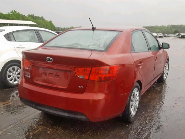 KNAFU4A27B5387025 - 2011 KIA FORTE EX RED photo 4