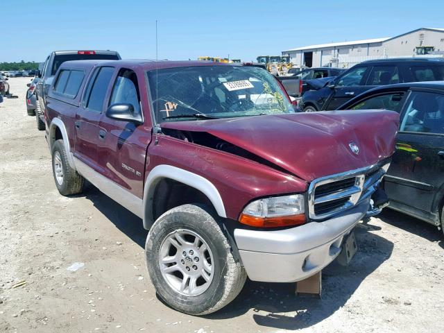 1B7HL48N22S569781 - 2002 DODGE DAKOTA QUA BURGUNDY photo 1