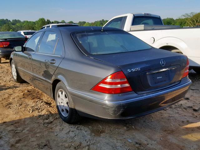 WDBNG75J32A267527 - 2002 MERCEDES-BENZ S 500 CHARCOAL photo 3