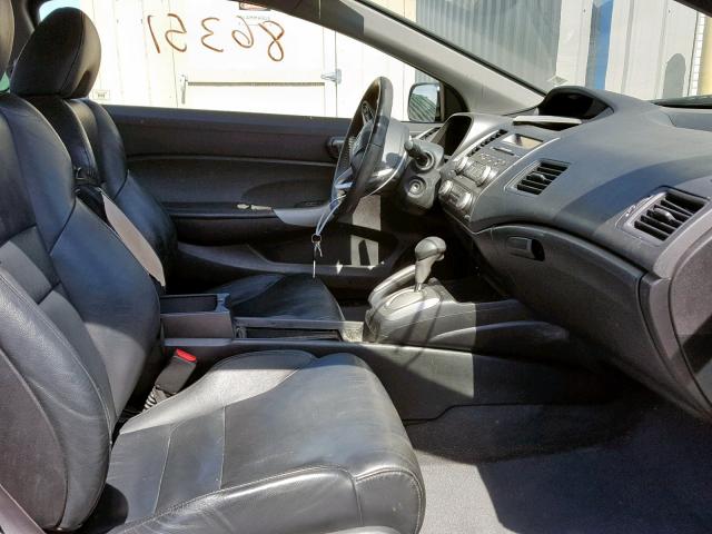 2HGFG12909H515498 - 2009 HONDA CIVIC EXL BLACK photo 5