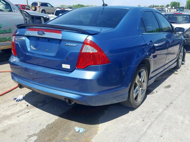 3FAHP0KC7AR121461 - 2010 FORD FUSION SPO BLUE photo 4