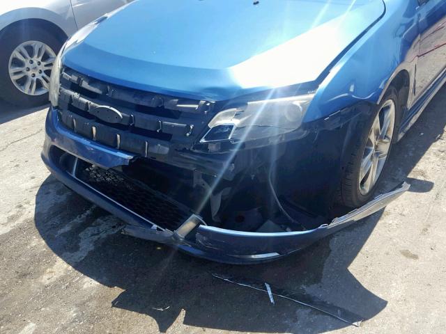 3FAHP0KC7AR121461 - 2010 FORD FUSION SPO BLUE photo 9