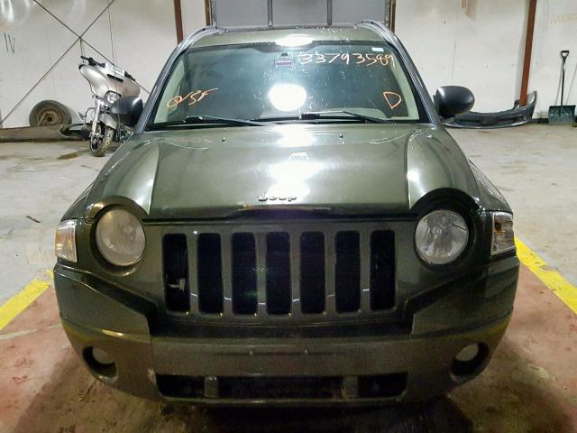 1J8FF47W77D316016 - 2007 JEEP COMPASS GREEN photo 9